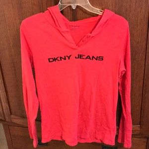 DKNY hooded long sleeve shirt size medium